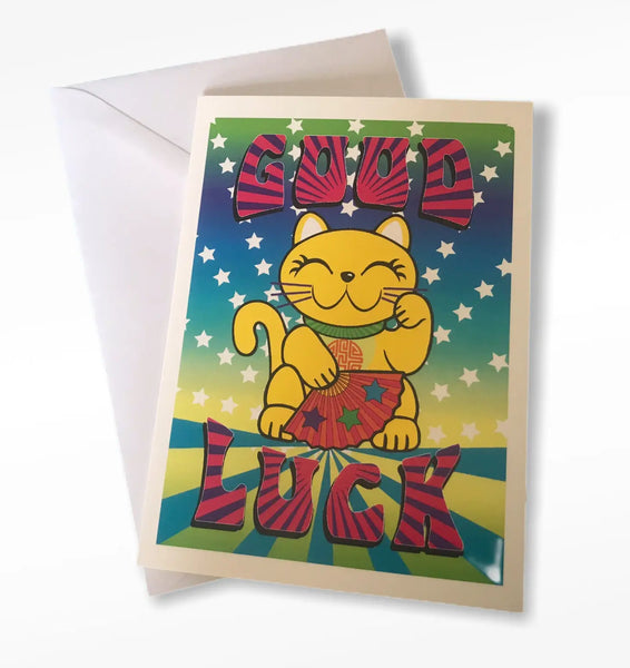 Maneki Neko Good Luck Card - Stan and Gwyn