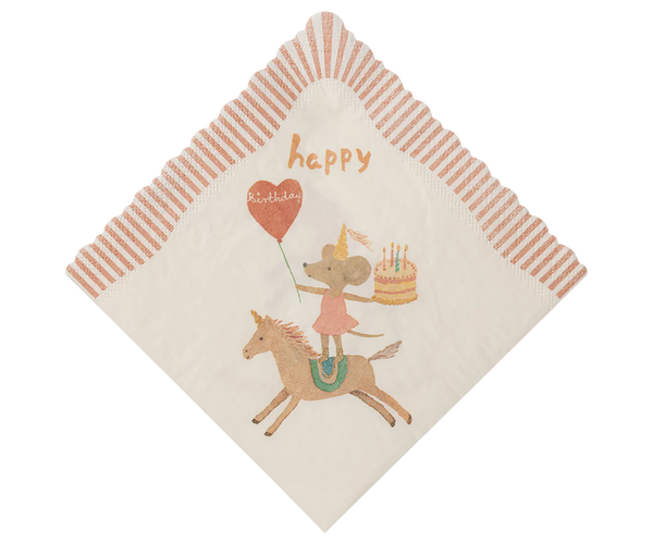 Unicorn Happy birthday Napkin - Maileg