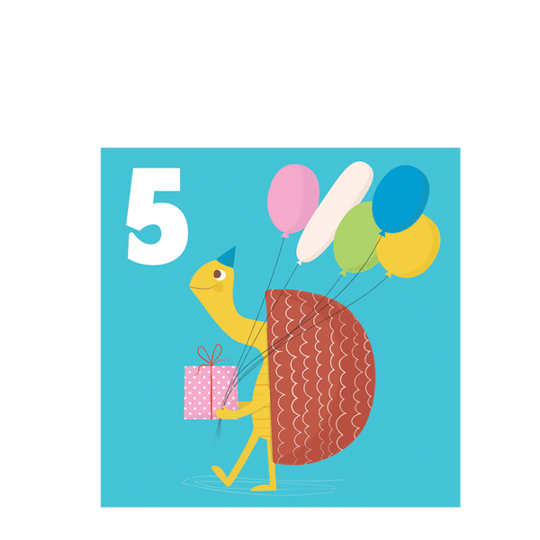 Tortoise 'Five' Birthday Card - Rex London