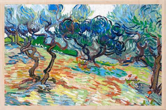 Olive Trees Wooden Postcard - Van Gogh