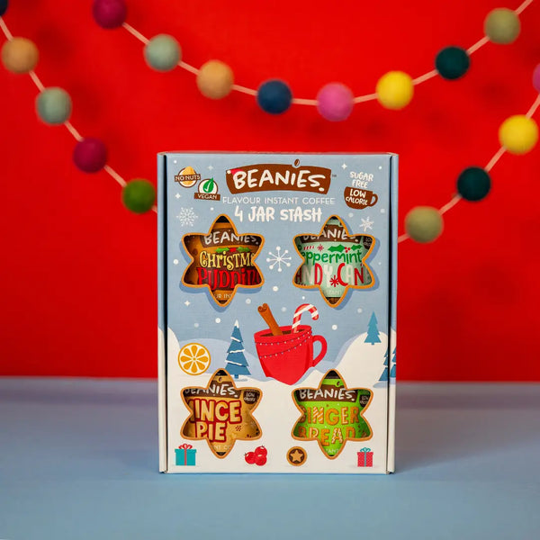 4 Jars of Instant Coffee Christmas Gift Set - Beanies