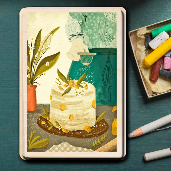 Baking Wooden Magnet by Emy Lou Holmes