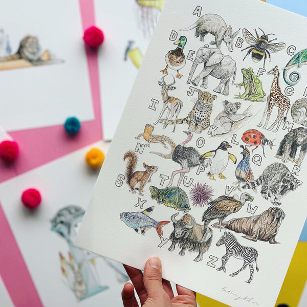Animal Alphabet Print - A4 - Kathryn Pow Art