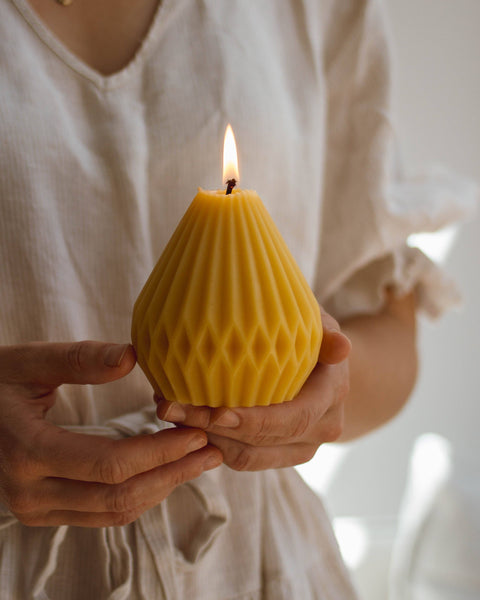 Artisan Beeswax Pear Candle - Goldrick Natural Living