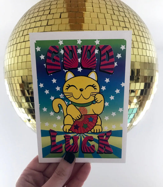 Maneki Neko Good Luck Card - Stan and Gwyn