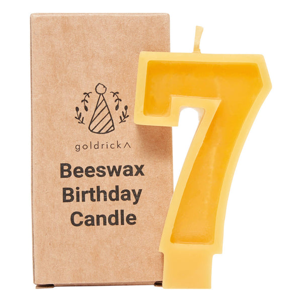 7 - Handmade Beeswax Number Candle - Goldrick Natural Living