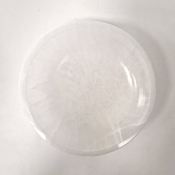 White crystal bowl on a white background