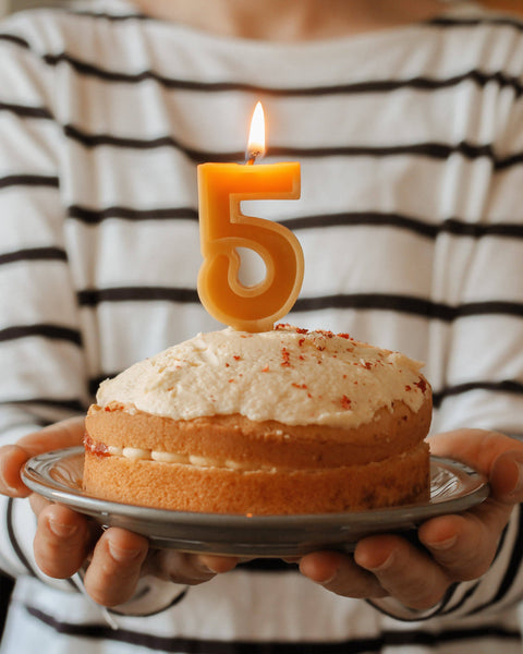 Handmade Beeswax Number Candles - Goldrick Natural Living