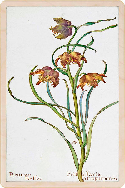 Bronze Bells Wooden Postcard