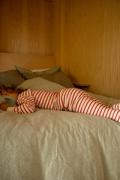 Red & Oatmeal Breton - Christmas Kids Classic PJ Set - Sleepy Doe