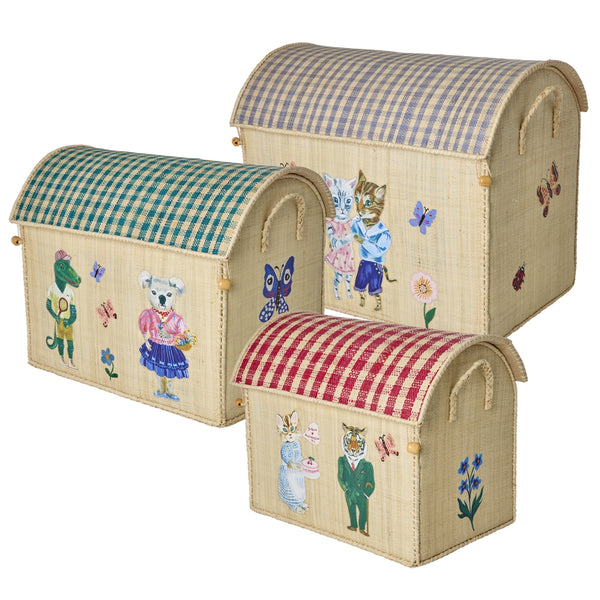 Set of 3 Nathalie Lété Raffia Play & Toy Storage Baskets by Rice DK