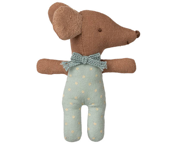 Blue Sleepy Wakey Baby Mouse in Matchbox - Maileg