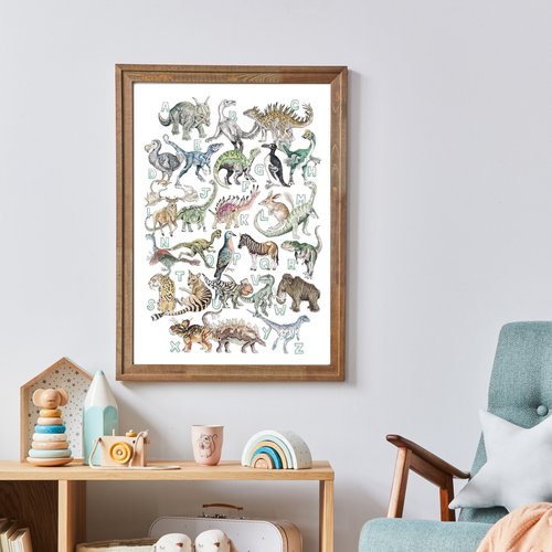 The Don't Forget Me Dinosaur Alphabet Print - A3 - Kathryn Pow Art