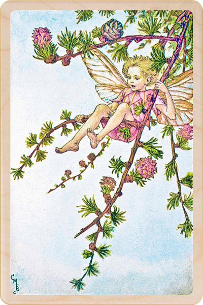 Larch Fairy Wooden Postcard - Cicely Mary Barker