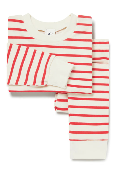 Red & Oatmeal Breton - Christmas Kids Classic PJ Set - Sleepy Doe