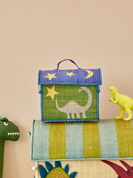 Kids Raffia Dinosaur Theme Bag - Rice DK