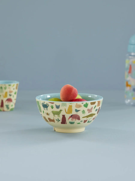Soft Blue Sweet Jungle Print Melamine Bowl - Rice DK