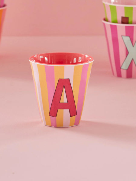 A Pink Stripe Melamine Cup - Rice DK