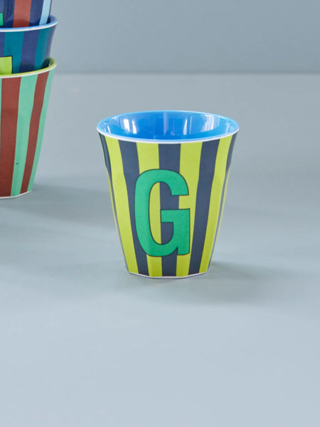 G Blue Stripe Melamine Cup - Rice DK