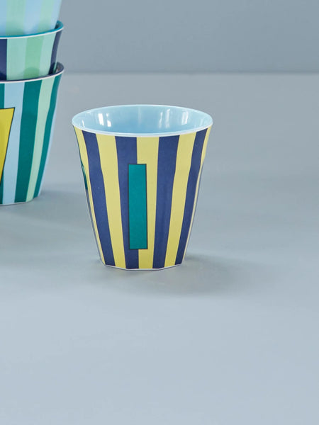 I Blue Stripe Melamine Cup - Rice DK