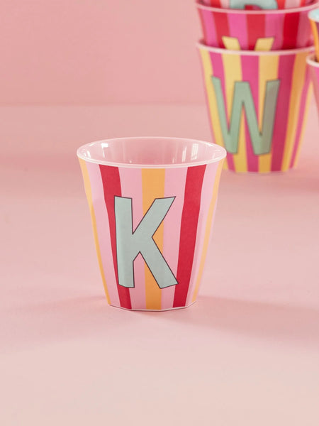 K Pink Stripe Melamine Cup - Rice DK