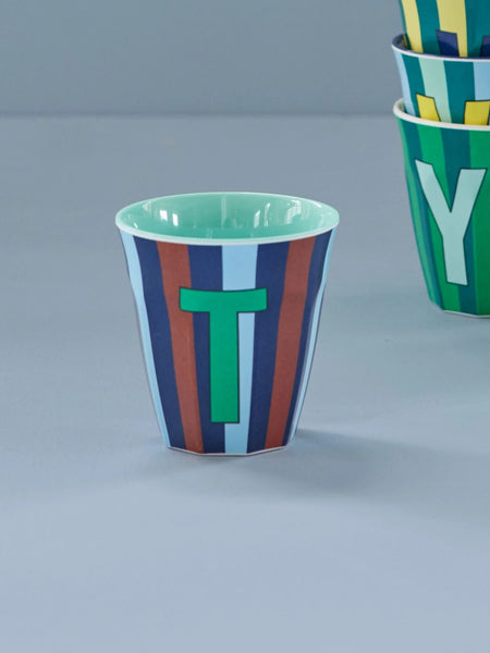 T Blue Stripe Melamine Cup - Rice DK