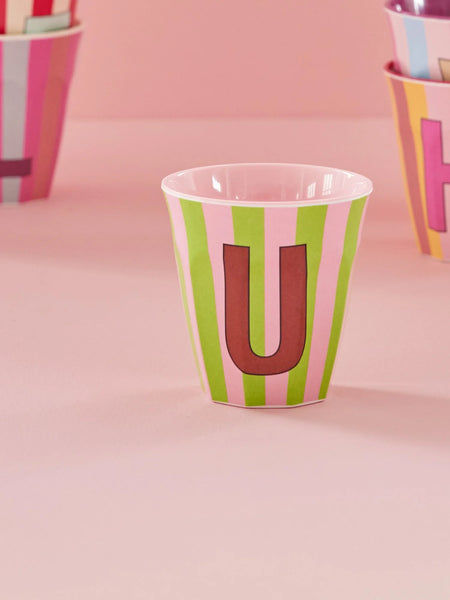 U Pink Stripe Melamine Cup - Rice DK