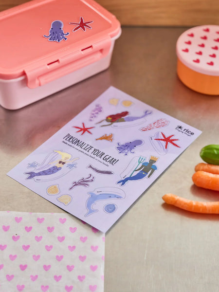 Mermaid Print Stickers to Personalise Your Lunchbox - Rice DK