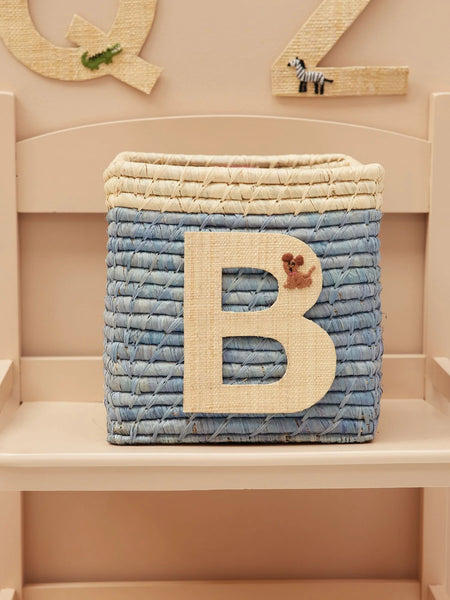 B Raffia Sticker with Dog Embroidery - Rice DK