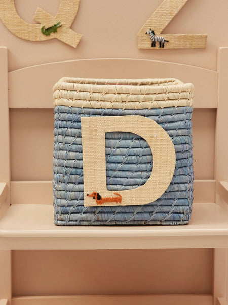 D Raffia Sticker with Dachshund Embroidery - Rice DK