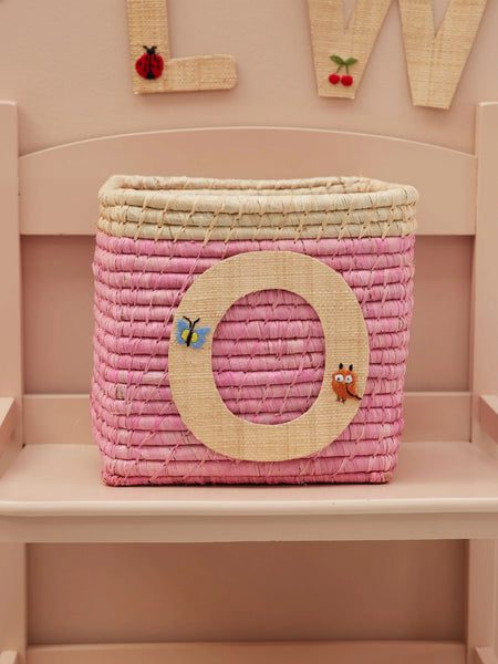 O Raffia Alphabet Sticker with Owl Embroidery - Rice DK