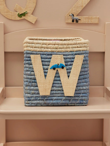 W Raffia Alphabet Sticker with Car Embroidery - Rice DK