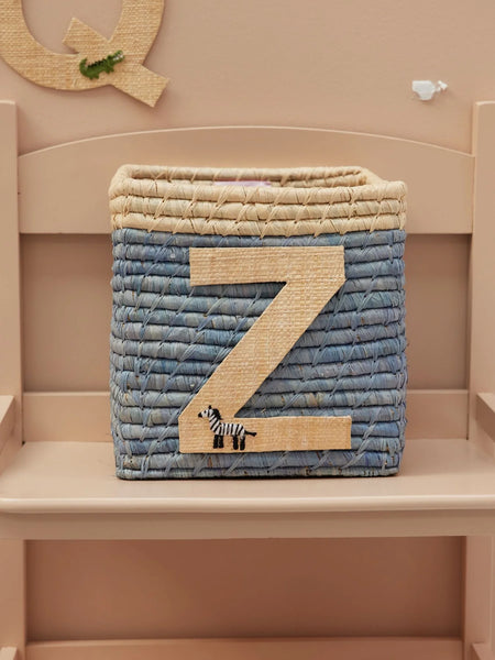 Z Raffia Alphabet Sticker with Zebra Embroidery - Rice DK