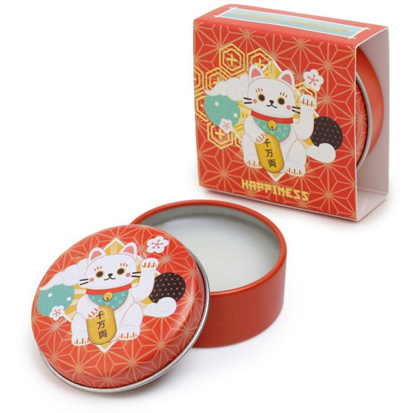 Maneki Neko Lucky Cat Lip Balm in a Tin