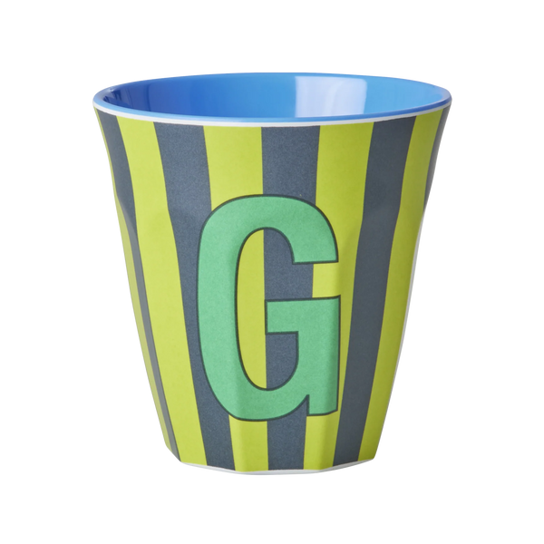G Blue Stripe Melamine Cup - Rice DK