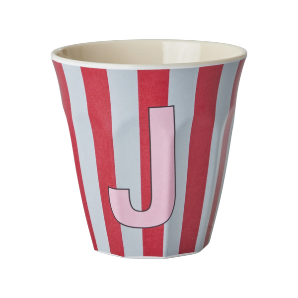 J Pink Stripe Melamine Cup - Rice DK