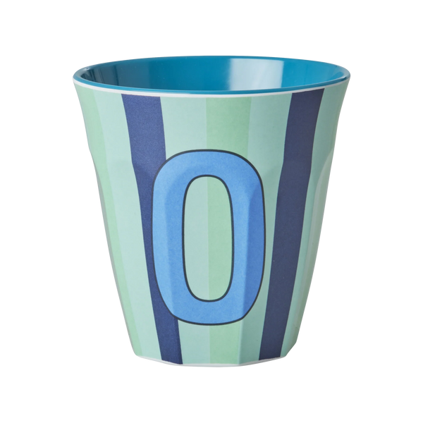 O Blue Stripe Melamine Cup - Rice DK
