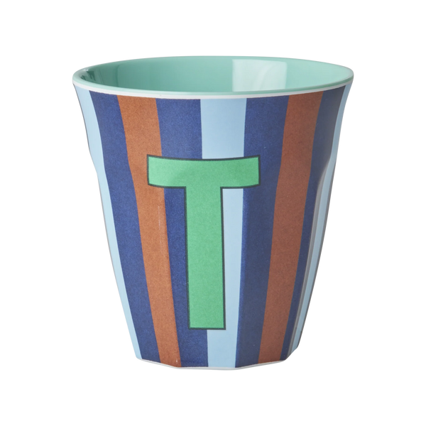 T Blue Stripe Melamine Cup - Rice DK