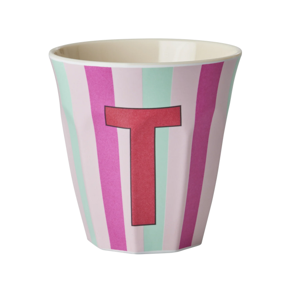 T Pink Stripe Melamine Cup - Rice DK