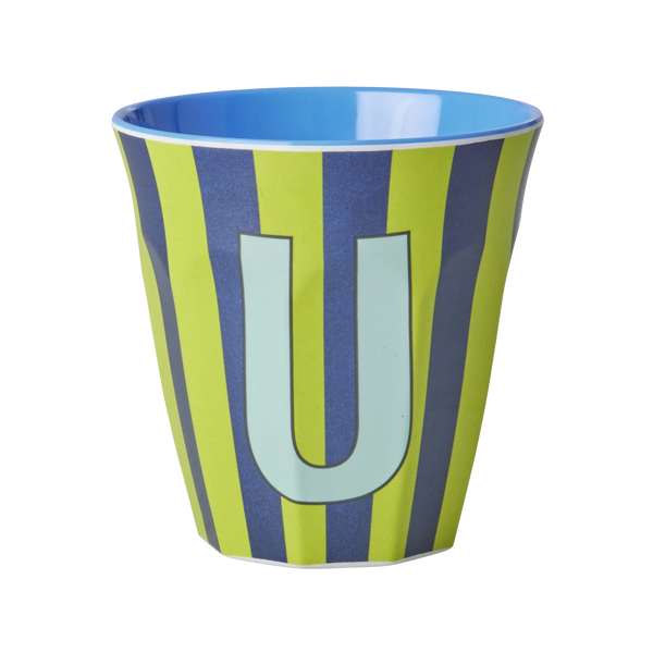 U Blue Stripe Melamine Cup - Rice DK