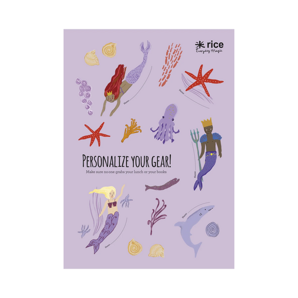 Mermaid Print Stickers to Personalise Your Lunchbox - Rice DK