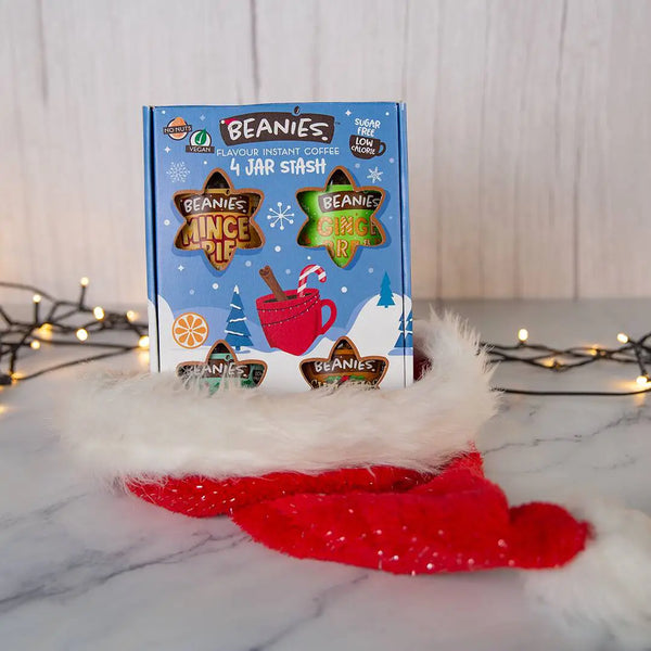 4 Jars of Instant Coffee Christmas Gift Set - Beanies