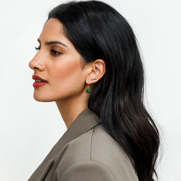 May Birthstone Stud Earrings, Emerald - Wanderlust Life