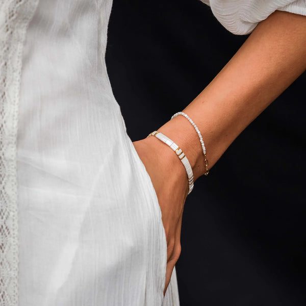 Shell White Layering Bracelet - Wanderlust Life