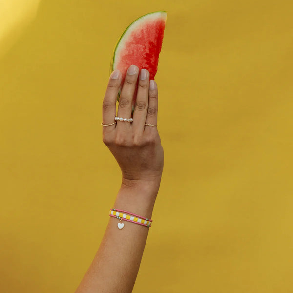 Sunshine Yellow Checkerboard Layering Bracelets - Wanderlust Life