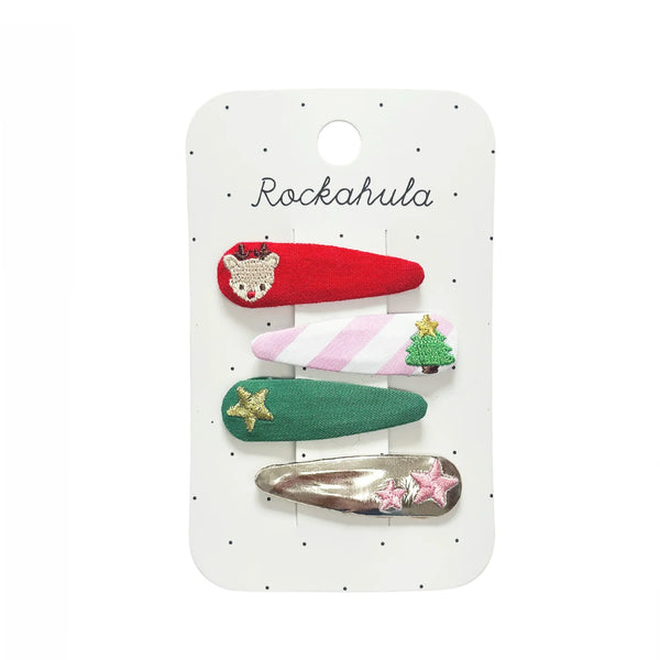 Jolly Xmas Embroidered Clip Set - Rockahula