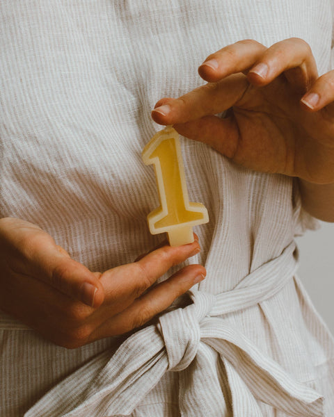 Handmade Beeswax Number Candles - Goldrick Natural Living