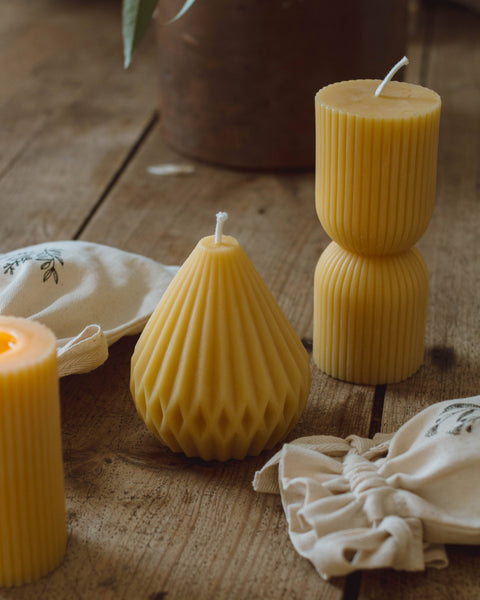 Artisan Beeswax Pear Candle - Goldrick Natural Living