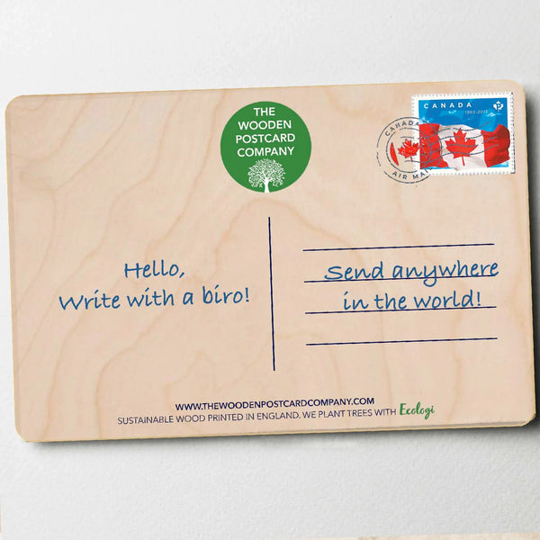 Winter Landscape Wooden Postcard