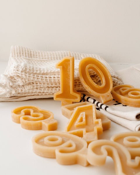 Handmade Beeswax Number Candles - Goldrick Natural Living